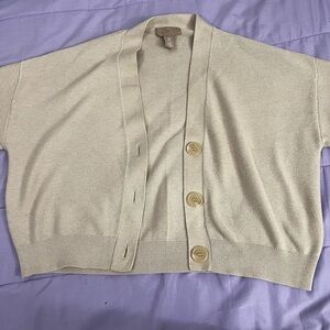 beige button up cardigan